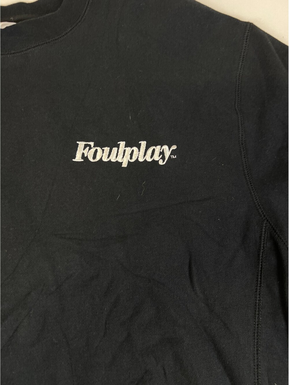 Foulplay Mens XL Made In USA Heavy Weight Fleece Sweatshirt Black Graphic - Picture 5 of 9